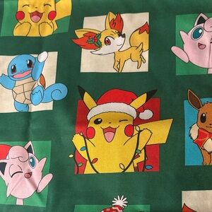 Pikachu’s Holiday Pokémon Green Fabric for Arts & Crafts